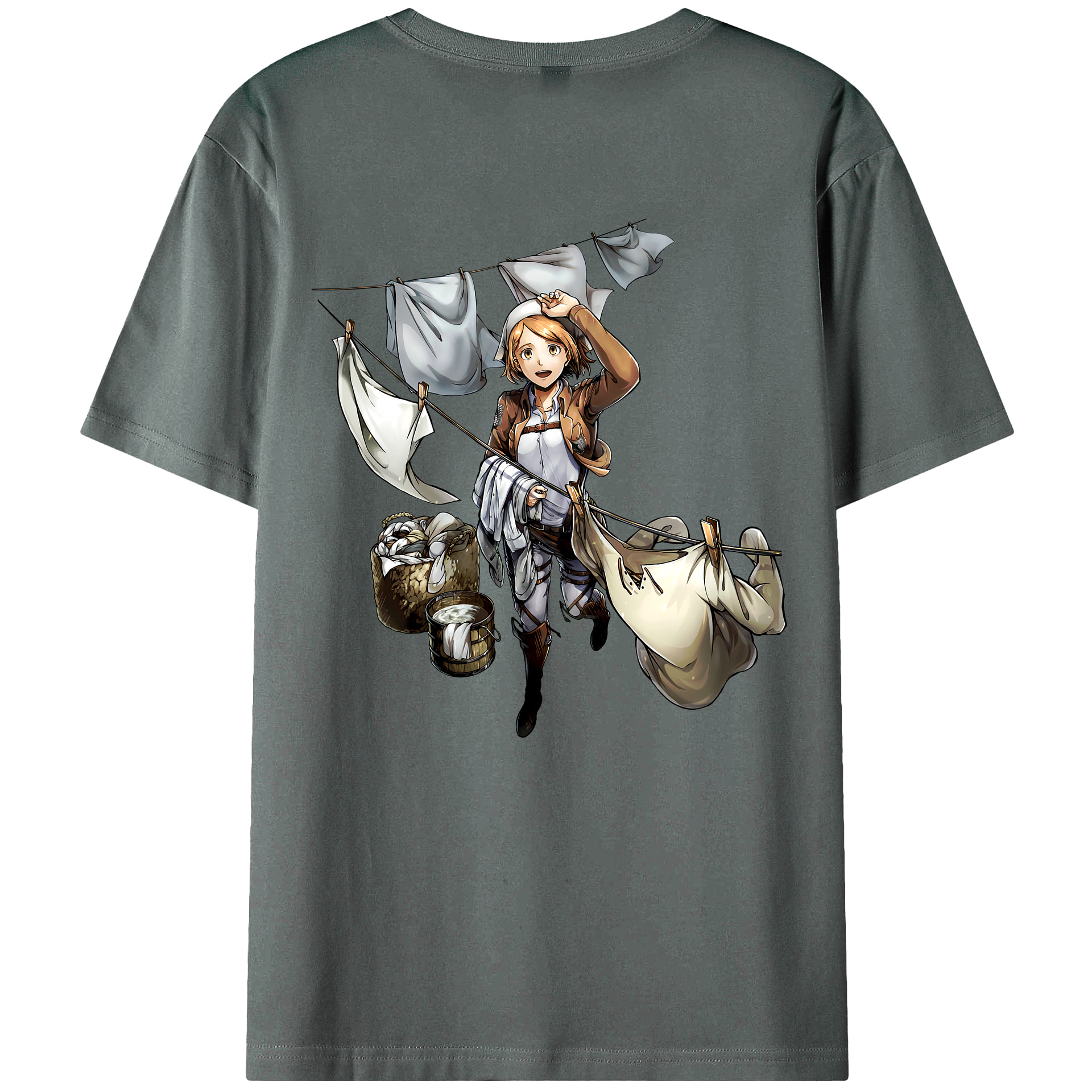 （画像用） 進撃の巨人 ペトラ·ラル Attack on Titan Petra Rall 綿100％ メンズ半袖Tシャツ（バックプリント） 通気性